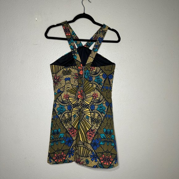 Zara Trafaluc Floral Aztec Print Halter Mini Dress - Picture 2 of 4